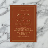 Formal Terracotta Wedding Gold Folieneinladung