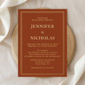 Formal Terracotta Wedding Gold Folieneinladung