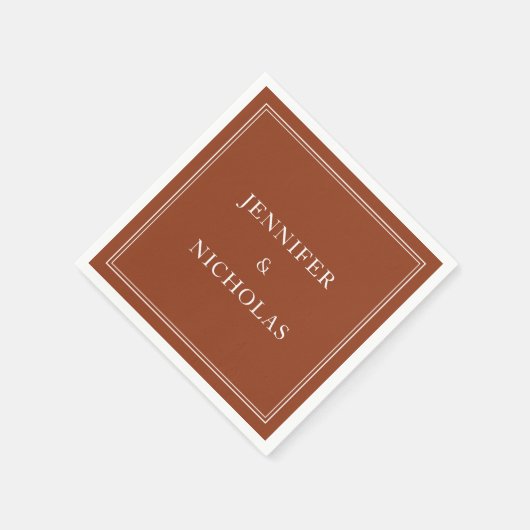 Formal Terracotta Wedding Serviette (Ecke)