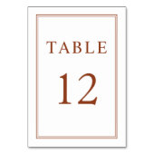 Formal Terracotta Wedding Tischnummer (Vorderseite)