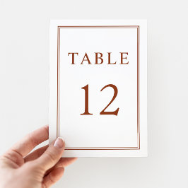 Formal Terracotta Wedding Tischnummer