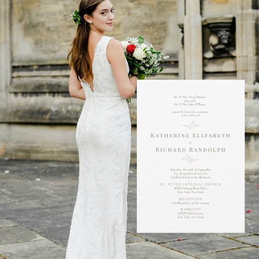 Formal Traditional Gold Text 2 Venue Wedding