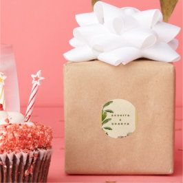 Formal Traditional Wedding Invitation Runder Aufkleber