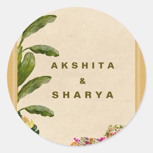 Formal Traditional Wedding Invitation  Runder Aufkleber (Vorderseite)