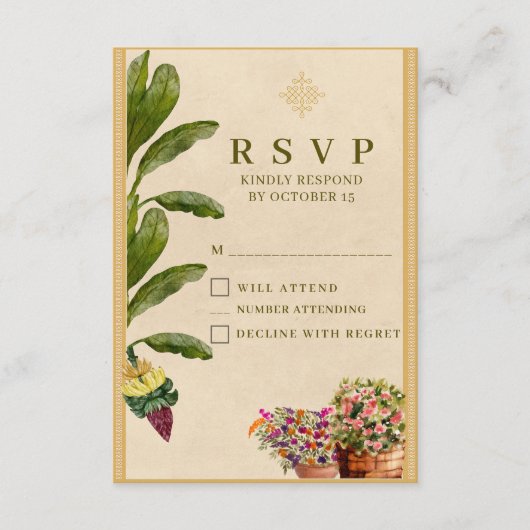 Formal Traditional Wedding RSVP Card | Elegant  (Vorderseite)