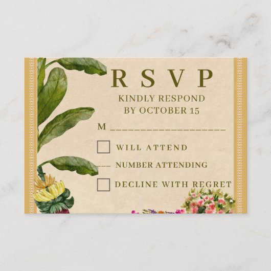 Formal Traditional Wedding RSVP Card | Elegant (Vorderseite)