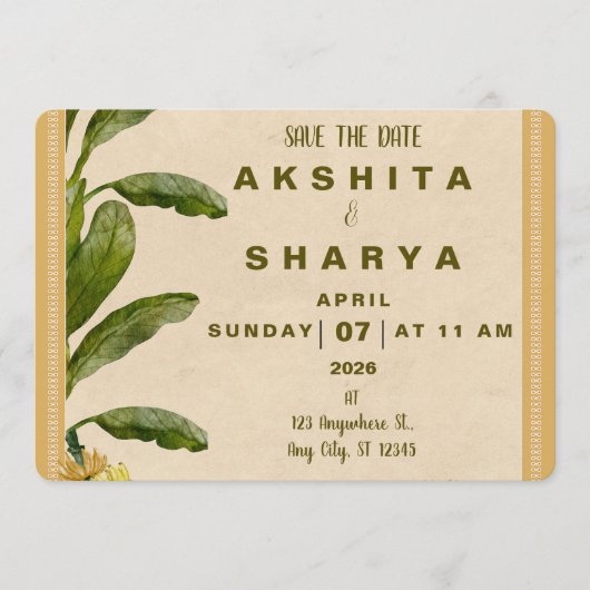 Formal Traditional Wedding Save the Date (Vorderseite)