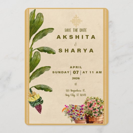 Formal Traditional Wedding Save the Date  (Vorderseite)