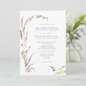 Formal Trendy Elegante Wildblume Hochzeit Einladung (Stehend Vorderseite)