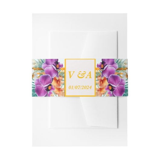 Formal-Tropische Hochzeit Einladungsbanderole (Vorderseite Beispiel)