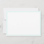 Formal Turquoise Script Two Border Stationery Mitteilungskarte (Rückseite)