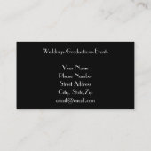 Formal Tuxedo Event Planning für Schwarze Krawatte Visitenkarte (Rückseite)