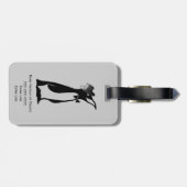 Formal Tuxedo Pinguin Hochzeitsgroom Trauzeuge Gepäckanhänger (Rückseite horizontal)