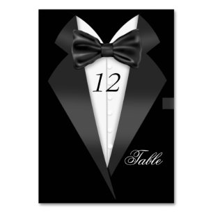 Formal Tuxedo Schwarze Tischnummer Sitzplatz