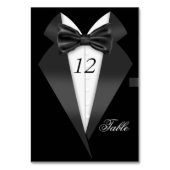 Formal Tuxedo Schwarze Tischnummer Sitzplatz (Rückseite)