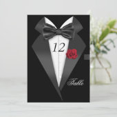 Formal Tuxedo Schwarze Tischnummer Sitzplatz 2 (Stehend Vorderseite)