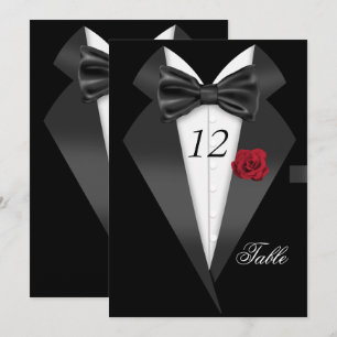 Formal Tuxedo Schwarze Tischnummer Sitzplatz 2