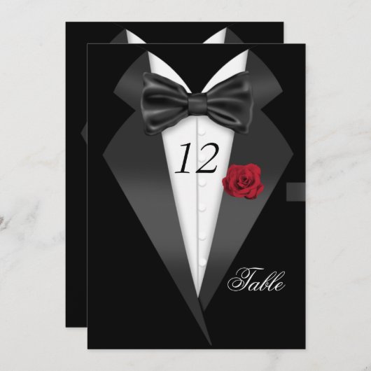 Formal Tuxedo Schwarze Tischnummer Sitzplatz 2 (Vorne/Hinten)