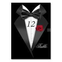 Formal Tuxedo Schwarze Tischnummer Sitzplatz 2