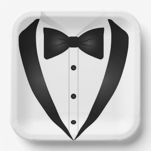 Formal Tuxedo Square Pappteller (Vorderseite)