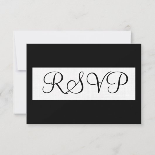 Formal UAWG Wedding Schwarz-weiß RSVP Karte (Vorderseite)