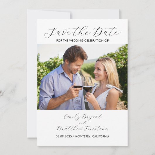 Formal und elegant Hochzeit Save the Date (Vorderseite)