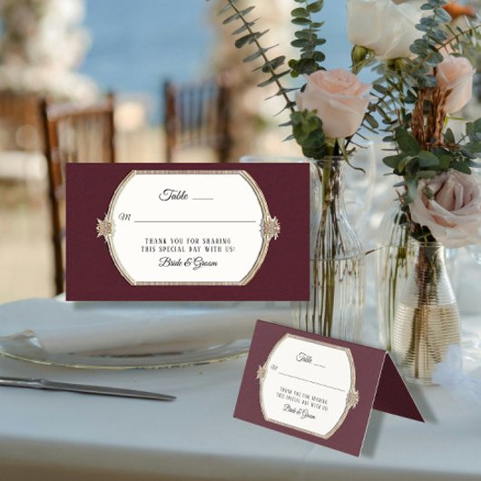 Formal Viktorianisch Elegant Burgundy in Gold Empf