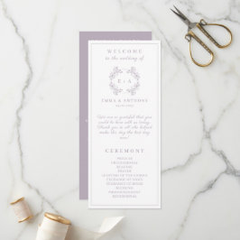 Formal Vintag Lavendel Monogram Wedding Program Programm
