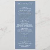 Formal Vintages Periwinkle Monogram Wedding Progra Programm (Rückseite)