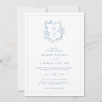 Formal Wappen Dusty Blue Monogram Wedding