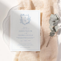 Formal Wappen Dusty Blue Monogram Wedding
