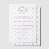 Formal Wappen Monogram Laurel Wreath Custom weddin Pergament Einladungen (Versetzt (Einladung))