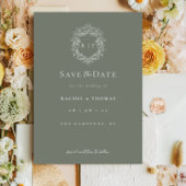 Formal Wappen Monogram Sage Wedding Save The Date