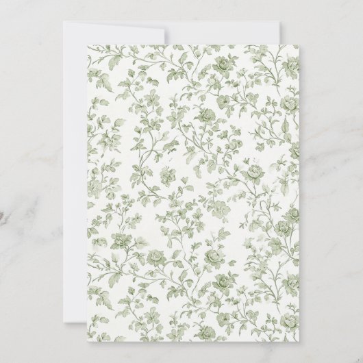 Formal Wappen Sage Green Monogram Wedding Einladung (Rückseite)