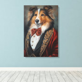 Formal Wear Tuxedo Shetland Sheepdog | Sheltie Leinwanddruck (Insitu (Holzboden))