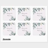 Formal Wedding Botanical Square Sticker (Blatt)