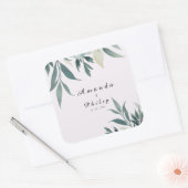 Formal Wedding Botanical Square Sticker (Umschlag)