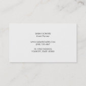 Formal Wedding Consultant White Visitenkarte (Rückseite)