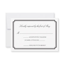 Formal Wedding Einladung RSVP Karte