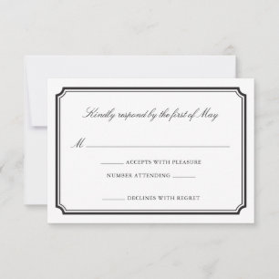 Formal Wedding Einladung RSVP Karte