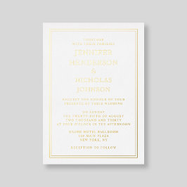 Formal Wedding Gold Foil Einladung