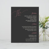 Formal Wedding Menu Black Magenta (Stehend Vorderseite)