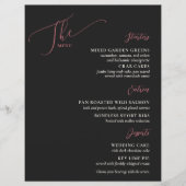Formal Wedding Menu Black Magenta (Vorderseite)