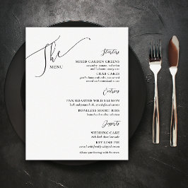 Formal Wedding Menu Elegant Schwarz-weiß