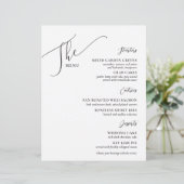Formal Wedding Menu Elegant Schwarz-weiß (Stehend Vorderseite)