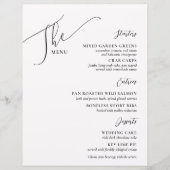 Formal Wedding Menu Elegant Schwarz-weiß (Vorderseite)