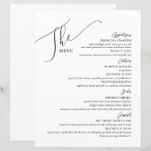 Formal Wedding Menu Elegant Schwarz-weiß (Vorne/Hinten)