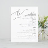 Formal Wedding Menu Elegant Schwarz-weiß (Stehend Vorderseite)