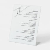 Formal Wedding Menu Elegant Schwarz-weiß Sockelschild (Vorderseite)