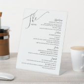 Formal Wedding Menu Elegant Schwarz-weiß Sockelschild (In SItu)
